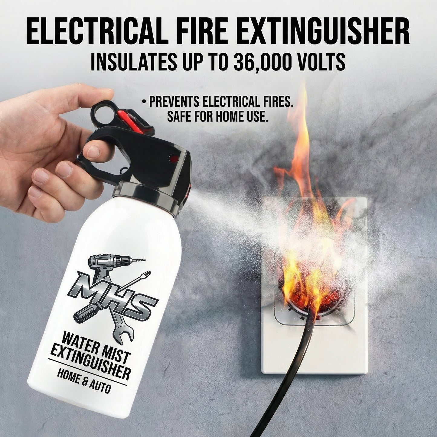 MHS Portable Water-Based Fire Extinguisher for Car & Home Use