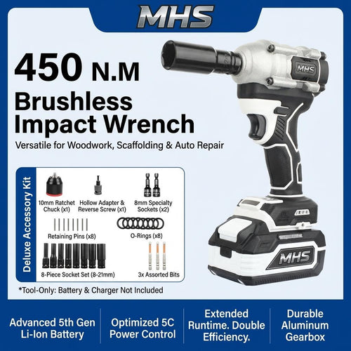 MHS Titan 450Nm Brushless Cordless Impact Wrench