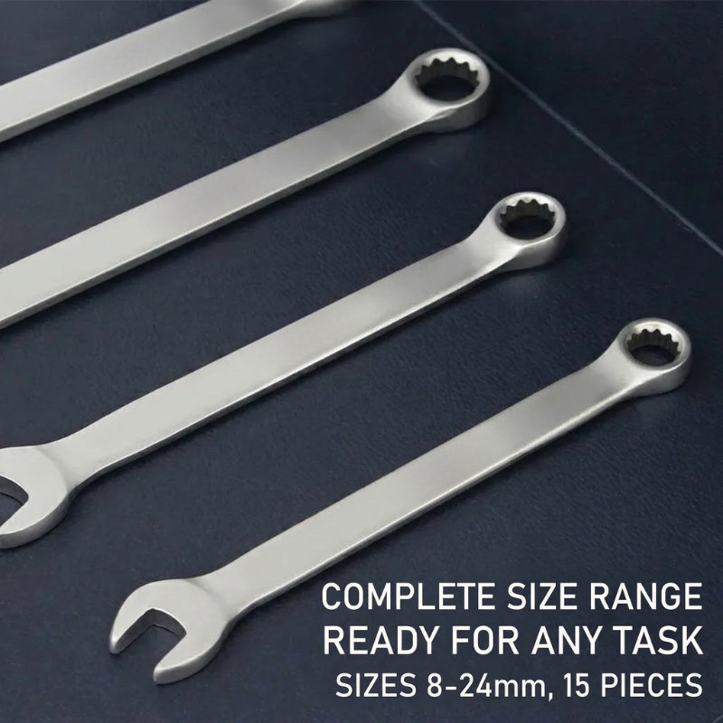 MHS Metric Combination Wrench Set – 10 & 15 Piece