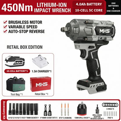 MHS Titan 450Nm Brushless Cordless Impact Wrench