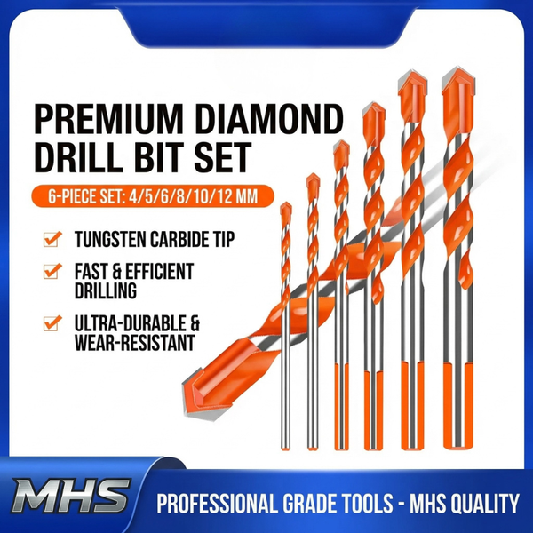 MHS 6-Piece Heavy-Duty Drill Bit Set