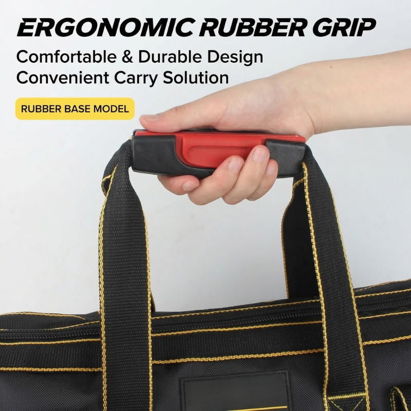 MHS Heavy-Duty Oxford Fabric Tool Bag with Rubber Base