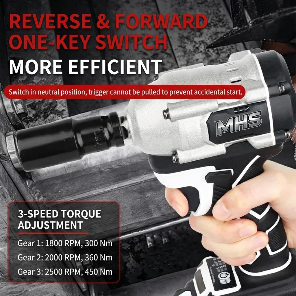 MHS Titan 450Nm Brushless Cordless Impact Wrench