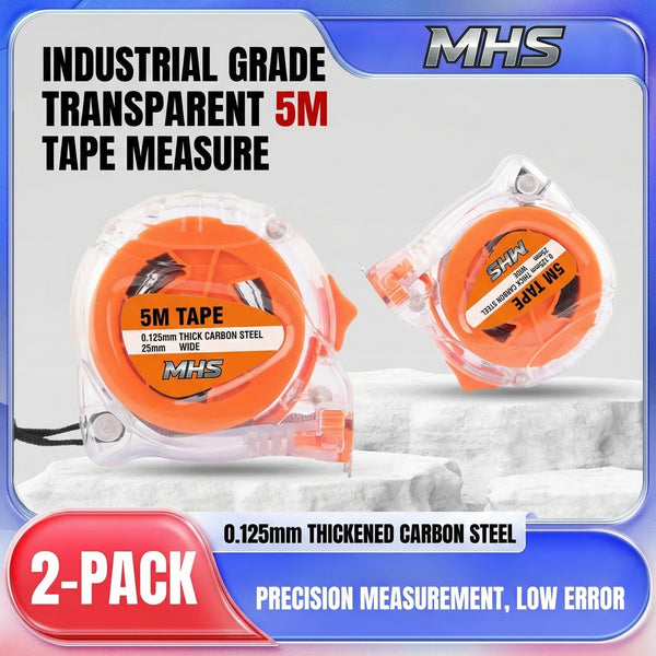 MHS 5m Heavy-Duty Tape Measure – 25mm Blade (2 Pack)