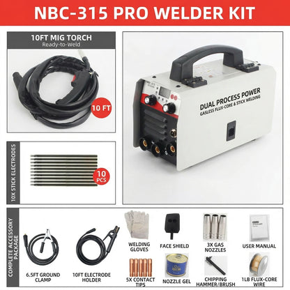 MHS NBC-315 Gasless MIG Welder Kit