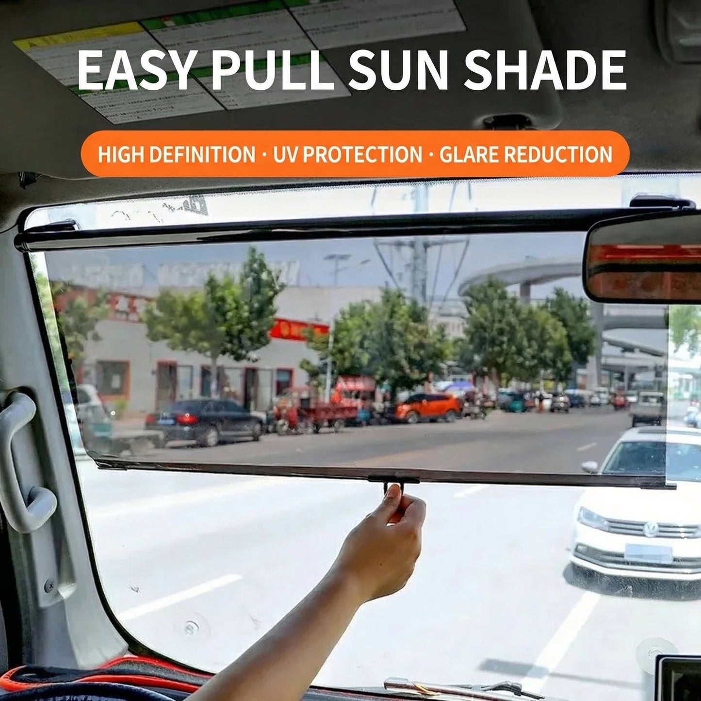 MHS Universal Retractable Windshield Sunshade