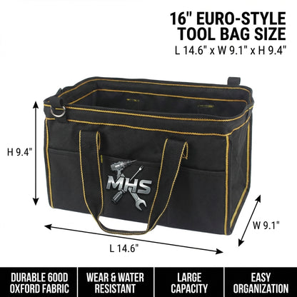 MHS Heavy-Duty Oxford Fabric Tool Bag with Rubber Base