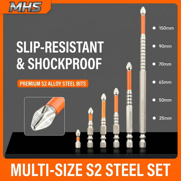 MHS Impact Rated Magnetic Phillips Screwdriver Bits – S2 Steel