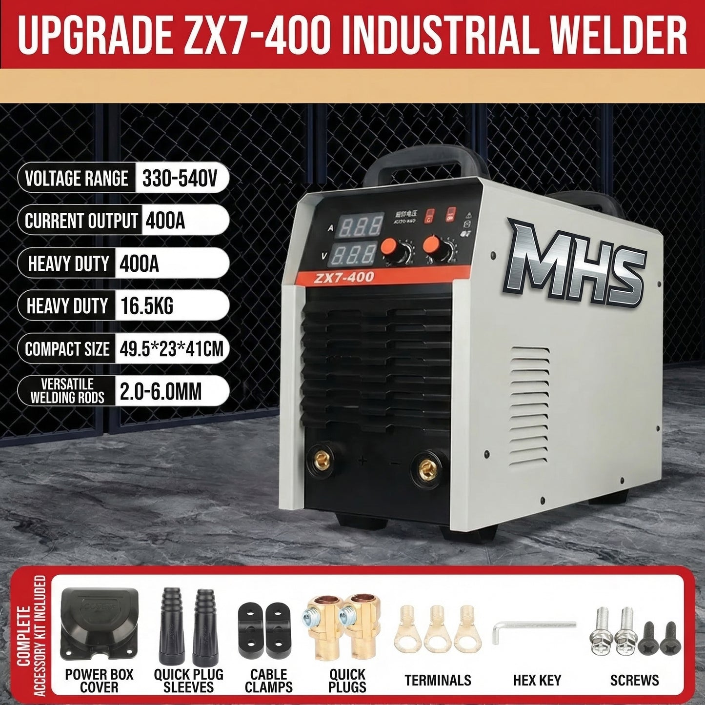 MHS ZX7-400 400A Industrial Inverter MMA Stick Welder