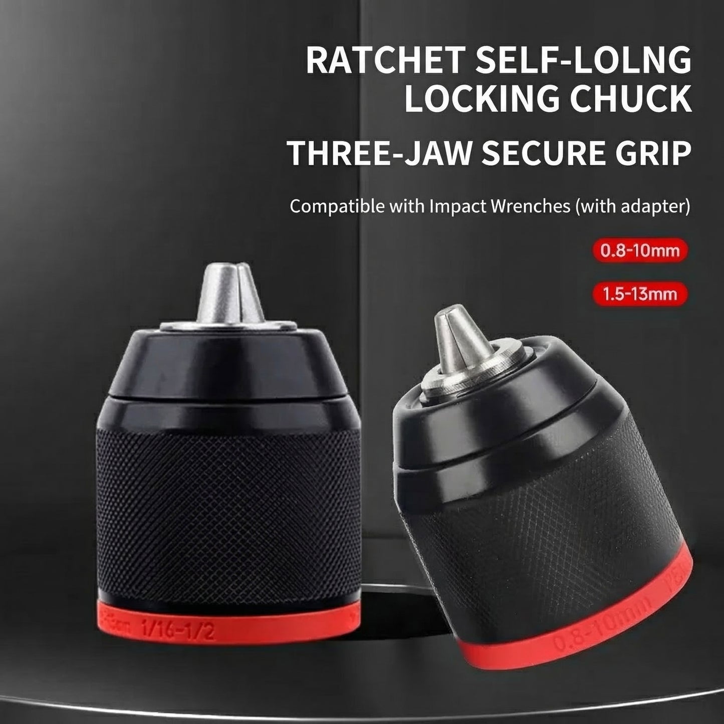 MHS Keyless Self-Locking Drill Chuck (0.8–10mm / 1.5–13mm)