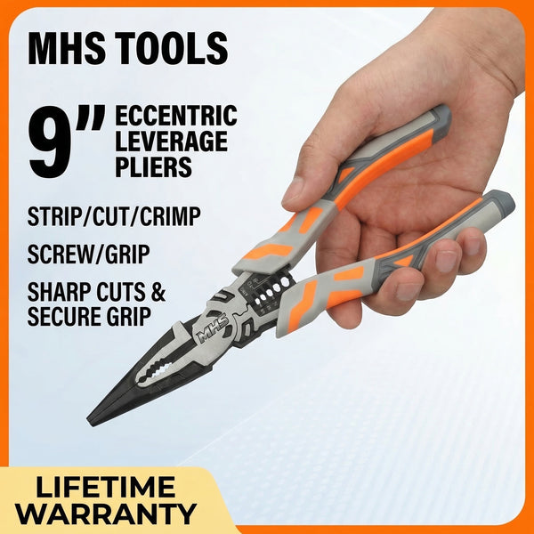 MHS 9-Inch Multi-Function Wire Stripper & Cutter Pliers