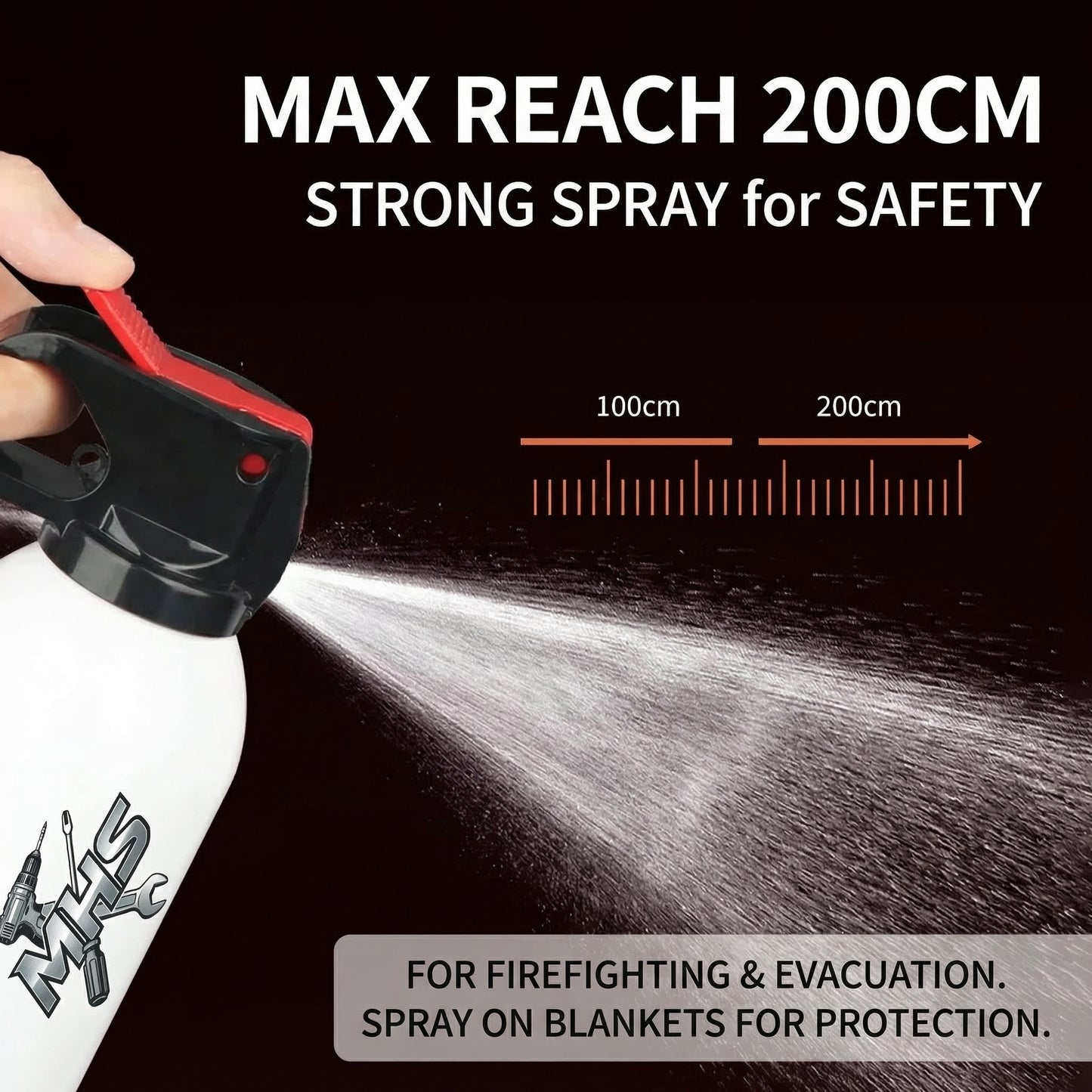 MHS Portable Water-Based Fire Extinguisher for Car & Home Use