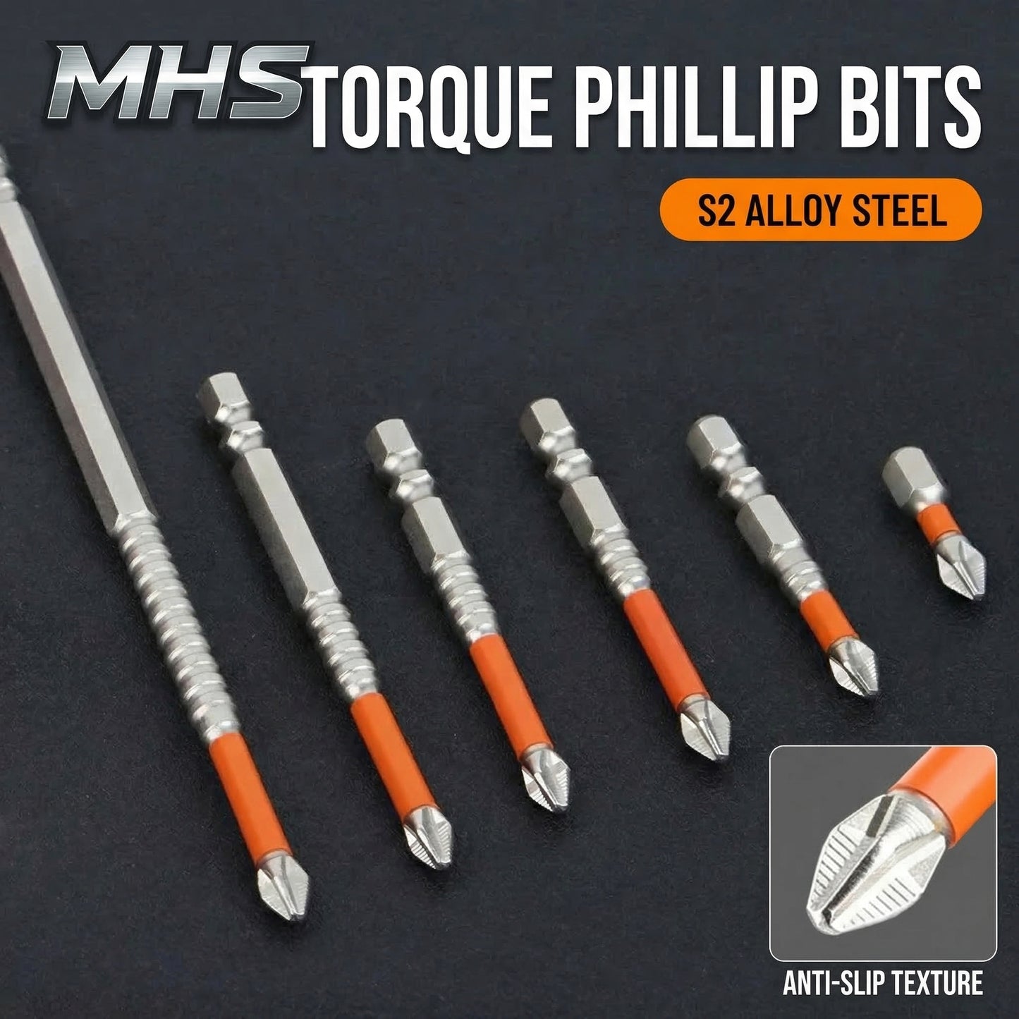 MHS Impact Rated Magnetic Phillips Screwdriver Bits – S2 Steel