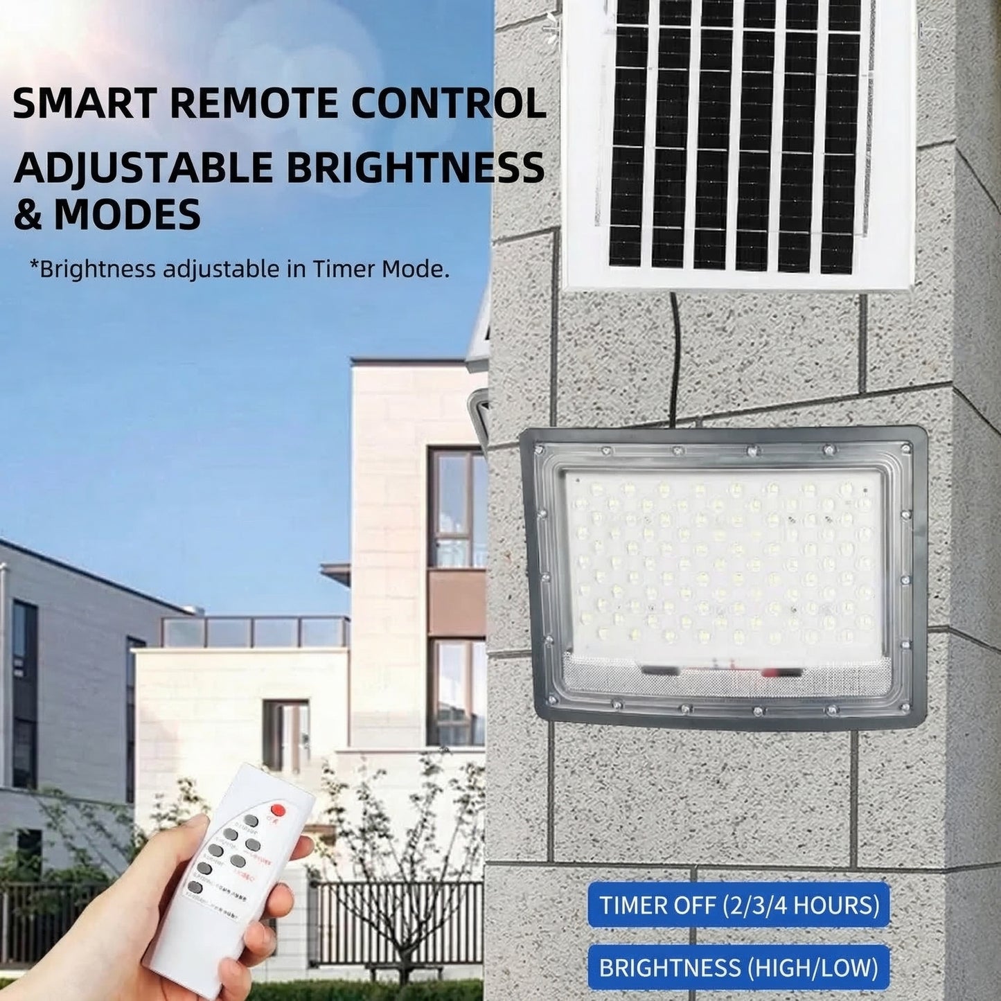 MHS Solar Powered LED Flood Light for Outdoor Use