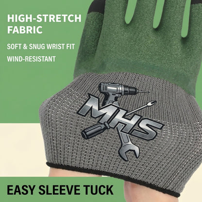 MHS Heavy-Duty Rubber Coated Work Gloves – 10 Pairs