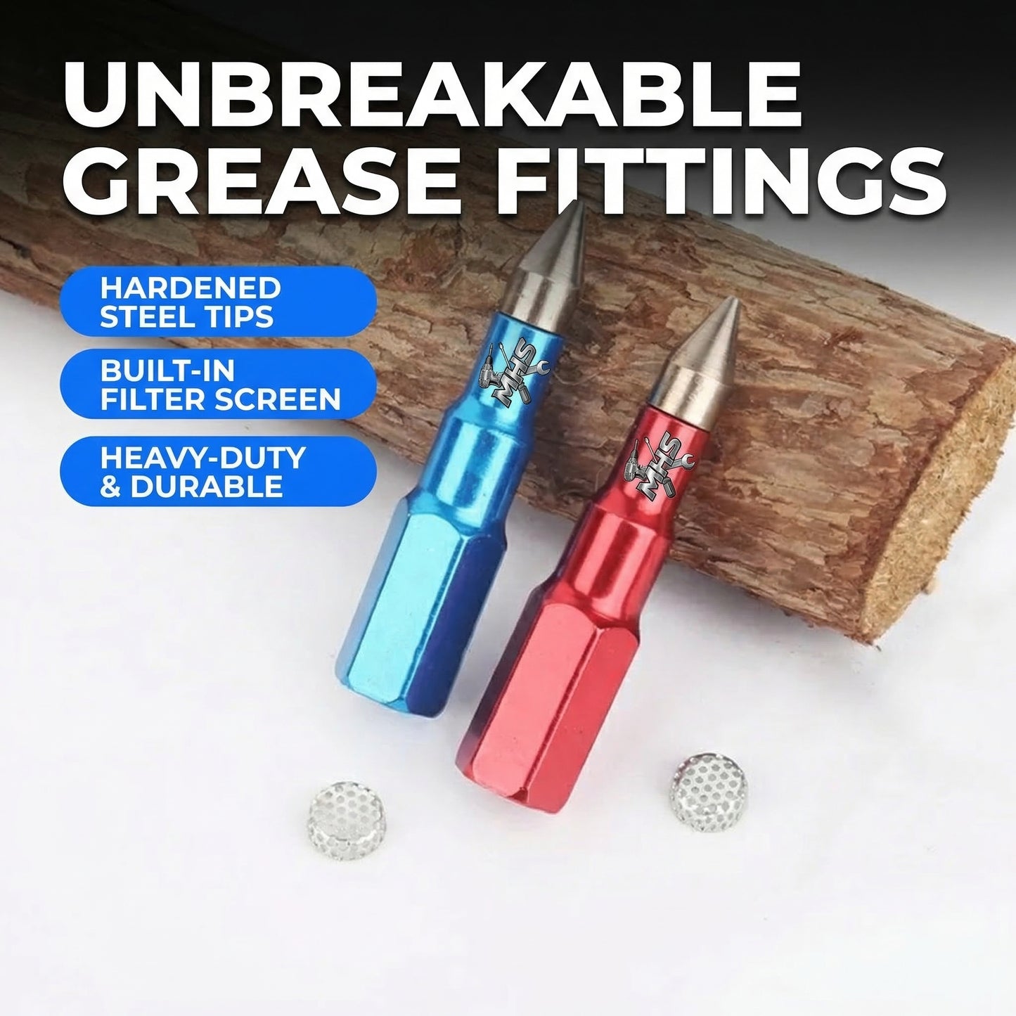 MHS Extended Grease Gun Nozzle with Filter Screen