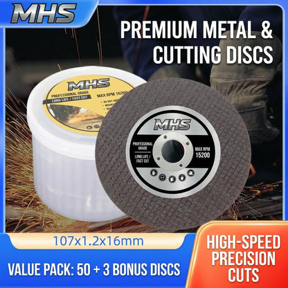 MHS Metal Cutting Discs for Angle Grinder – 50 Pack