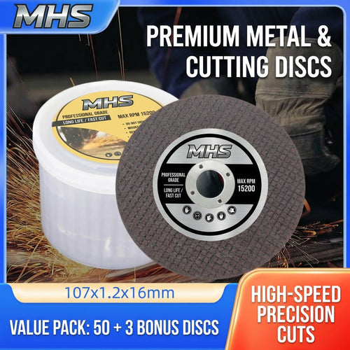 MHS Metal Cutting Discs for Angle Grinder – 50 Pack