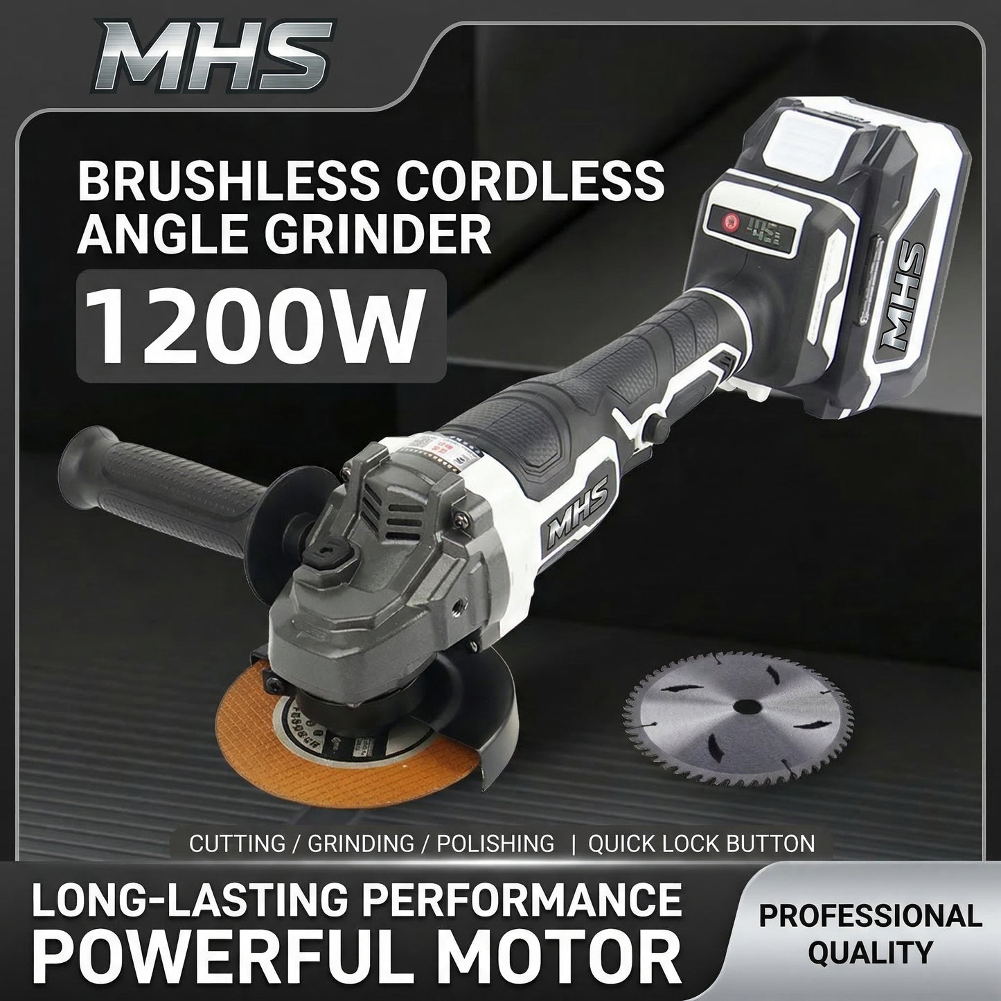 MHS Brushless Cordless Angle Grinder Series
