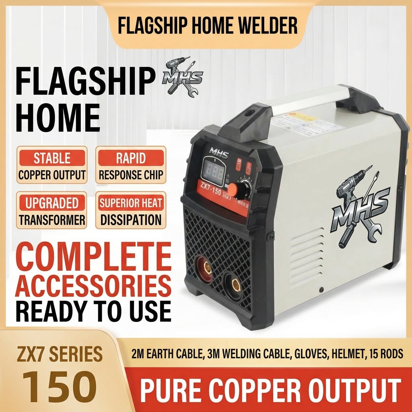 MHS ZX7-200A 200A Portable Inverter MMA Stick Welder